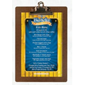 Metal Clip Board with Single Panel Menu Cover (4 1/4"X11" Insert)